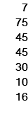 7 75 45 45 30 10 16 